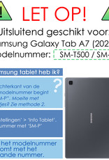 NoXx Hoesje Geschikt voor Samsung Galaxy Tab A7 Hoesje Toetsenbord Hoes - Hoes Geschikt voor Samsung Tab A7 Keyboard Case Book Cover - Donkerblauw