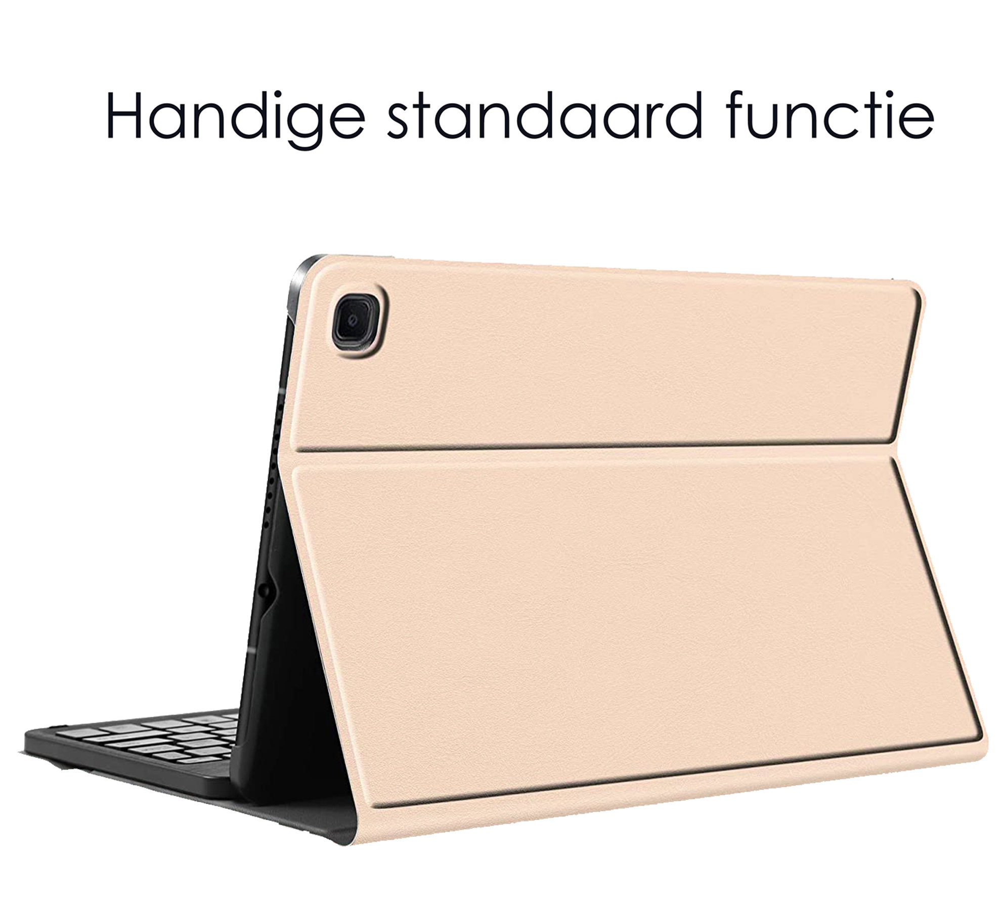 NoXx Hoesje Geschikt voor Samsung Galaxy Tab A7 Hoesje Toetsenbord Hoes - Hoes Geschikt voor Samsung Tab A7 Keyboard Case Book Cover - Goud