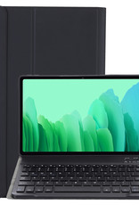 NoXx Hoesje Geschikt voor Samsung Galaxy Tab A7 Hoesje Toetsenbord Hoes - Hoes Geschikt voor Samsung Tab A7 Keyboard Case Book Cover - Zwart