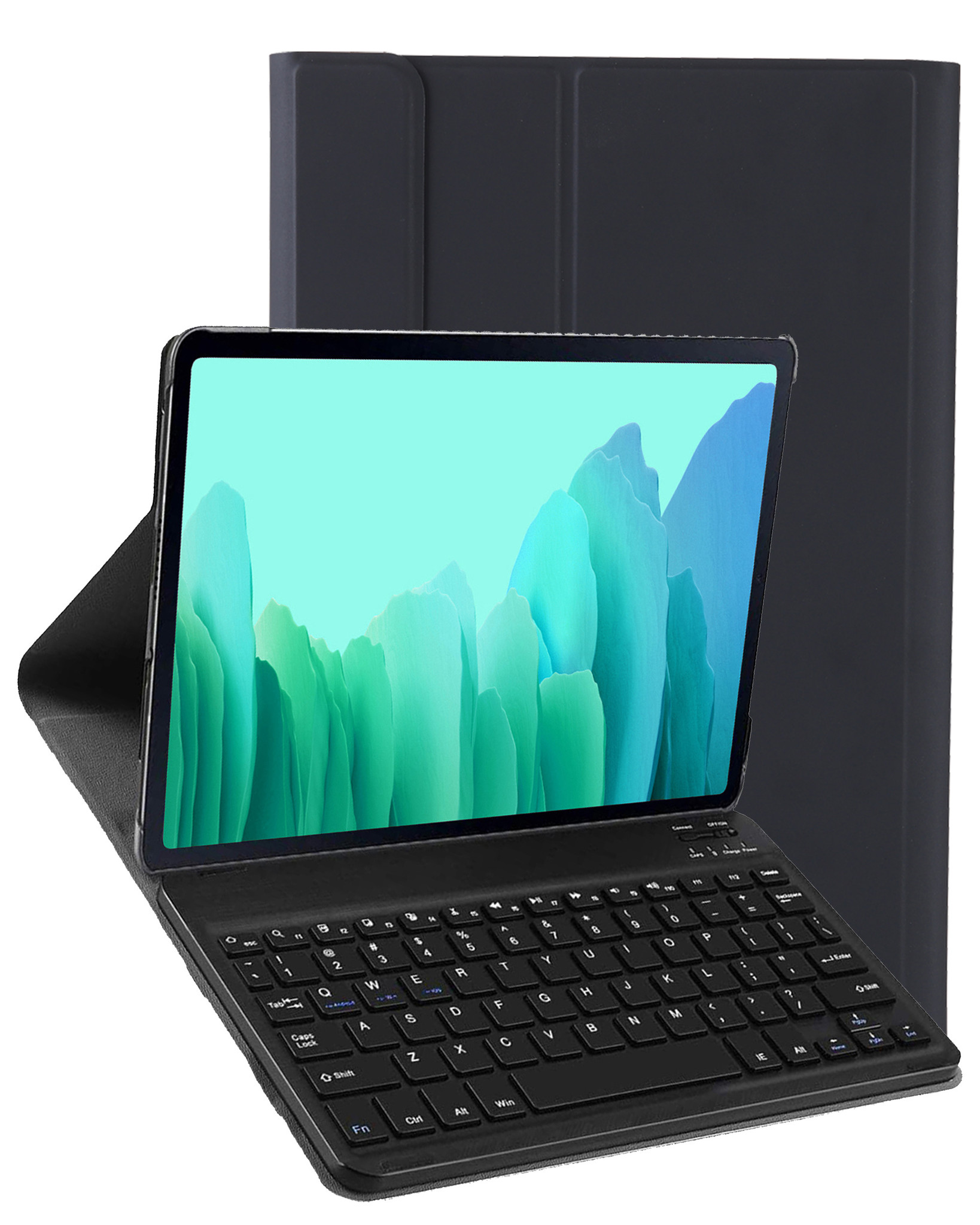 Nomfy Hoes Geschikt voor Samsung Galaxy Tab A7 Hoes Toetsenbord Hoes Case Book Cover Hoesje - Hoesje Geschikt voor Samsung Tab A7 Keyboard Hoes - Zwart