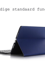 BASEY. Hoesje Geschikt voor iPad 10.2 2019 Toetsenbord Hoes Book Case Met Screenprotector - Hoes Geschikt voor iPad 7 Toetsenbord Hoesje Keyboard Cover - Donkerblauw