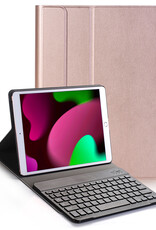 Nomfy Hoes Geschikt voor iPad 10.2 2019 Hoes Toetsenbord Hoes Case Book Cover Hoesje - Hoesje Geschikt voor iPad 7 Keyboard Hoes - Rosé goud