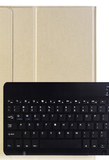 Nomfy Hoes Geschikt voor iPad 10.2 2019 Hoes Toetsenbord Hoes Case Book Cover Hoesje - Hoesje Geschikt voor iPad 7 Keyboard Hoes - Goud