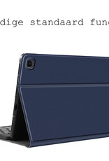 BASEY. Hoesje Geschikt voor Samsung Galaxy Tab A7 Toetsenbord Hoes Book Case Met Screenprotector - Hoes Geschikt voor Samsung Tab A7 Toetsenbord Hoesje Keyboard Cover - Donkerblauw