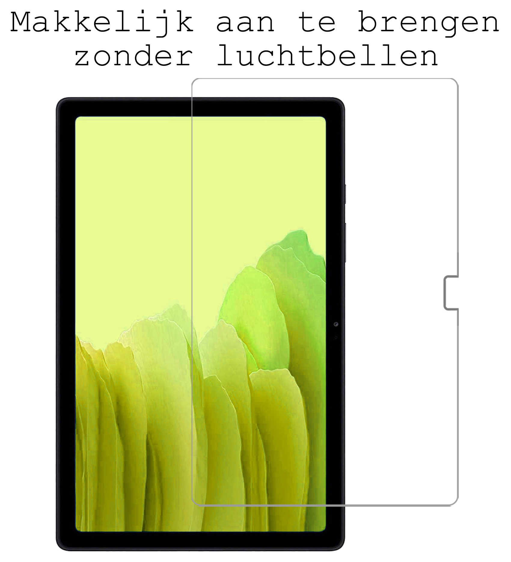 BASEY. Hoesje Geschikt voor Samsung Galaxy Tab A7 Toetsenbord Hoes Book Case Met Screenprotector - Hoes Geschikt voor Samsung Tab A7 Toetsenbord Hoesje Keyboard Cover - Goud