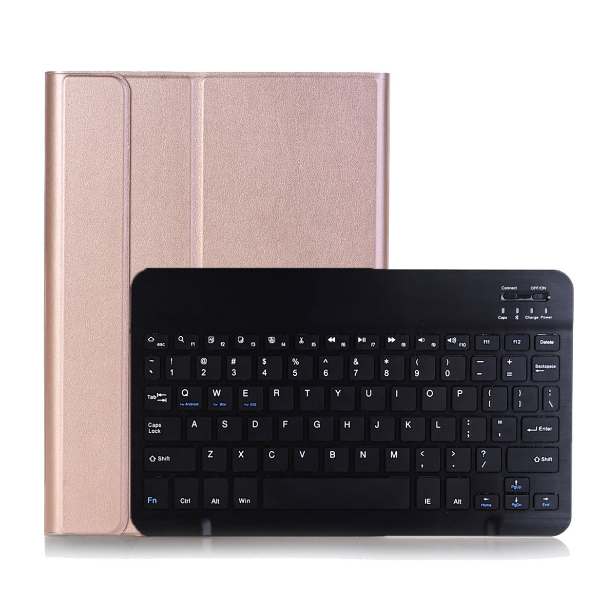 BASEY. Hoesje Geschikt voor Samsung Galaxy Tab A7 Toetsenbord Hoes Book Case Met Screenprotector - Hoes Geschikt voor Samsung Tab A7 Toetsenbord Hoesje Keyboard Cover - Rosé goud