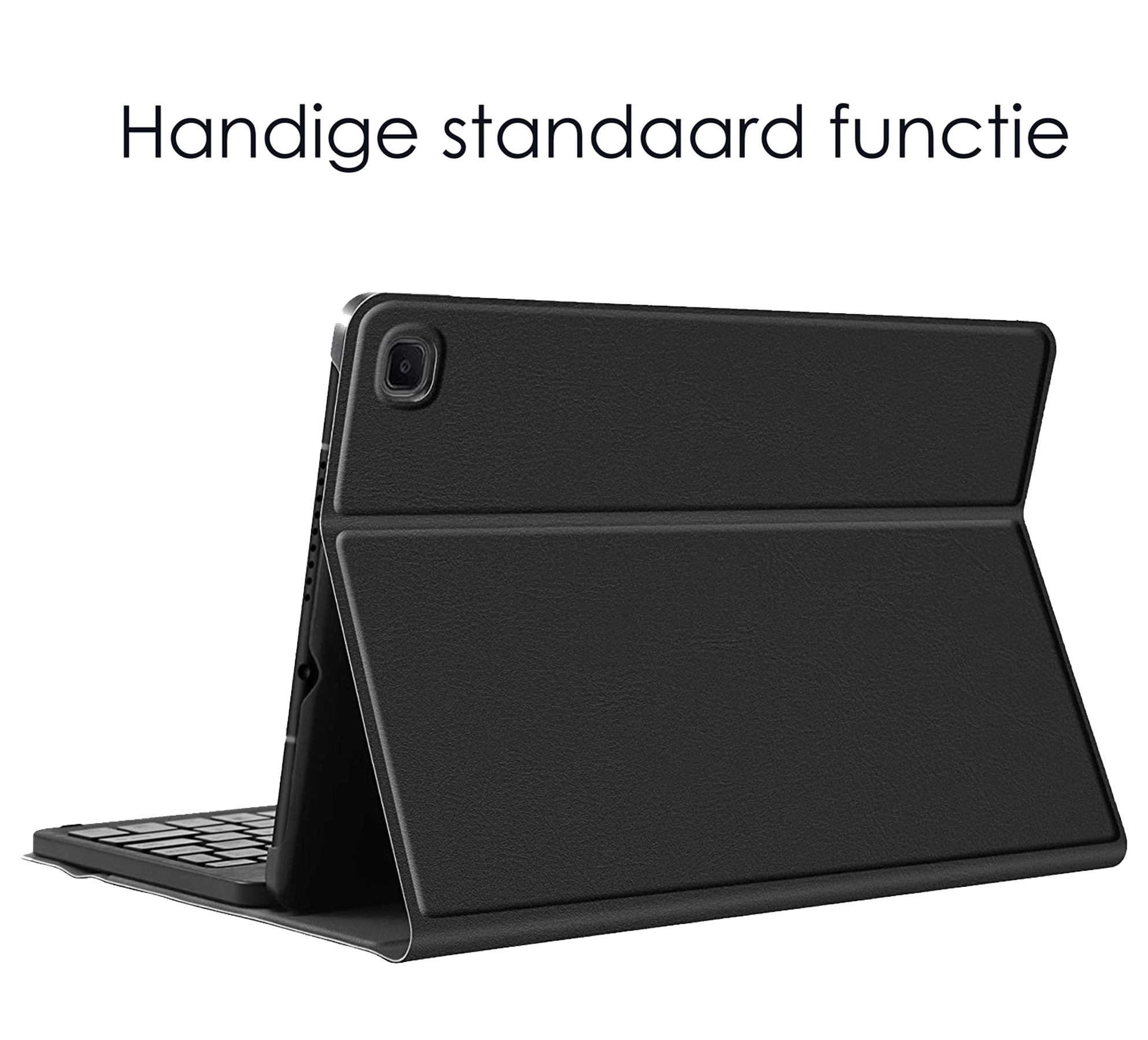 NoXx Hoesje Geschikt voor Samsung Galaxy Tab A7 Hoesje Toetsenbord Hoes Met Screenprotector - Hoes Geschikt voor Samsung Tab A7 Keyboard Case Book Cover - Zwart