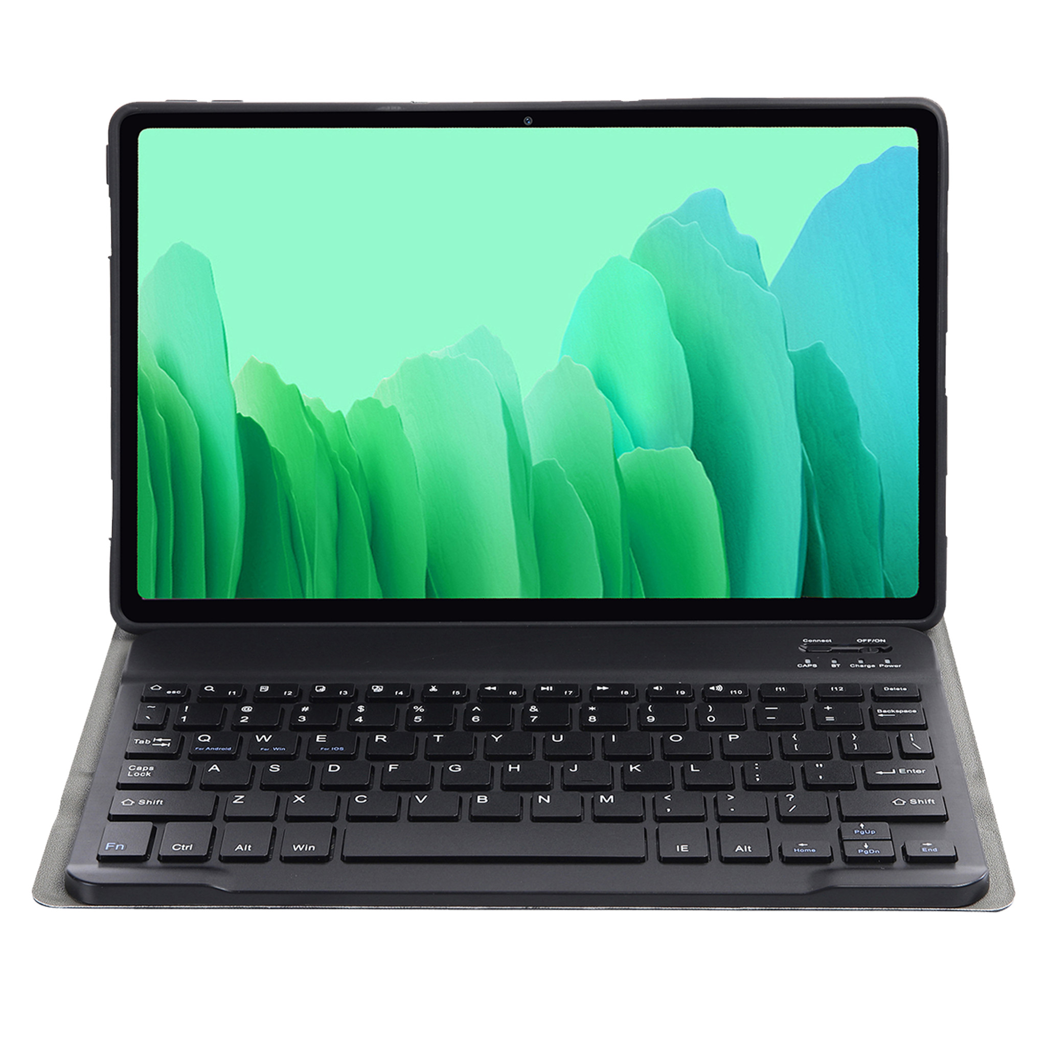 NoXx Hoesje Geschikt voor Samsung Galaxy Tab A7 Hoesje Toetsenbord Hoes Met Screenprotector - Hoes Geschikt voor Samsung Tab A7 Keyboard Case Book Cover - Zwart