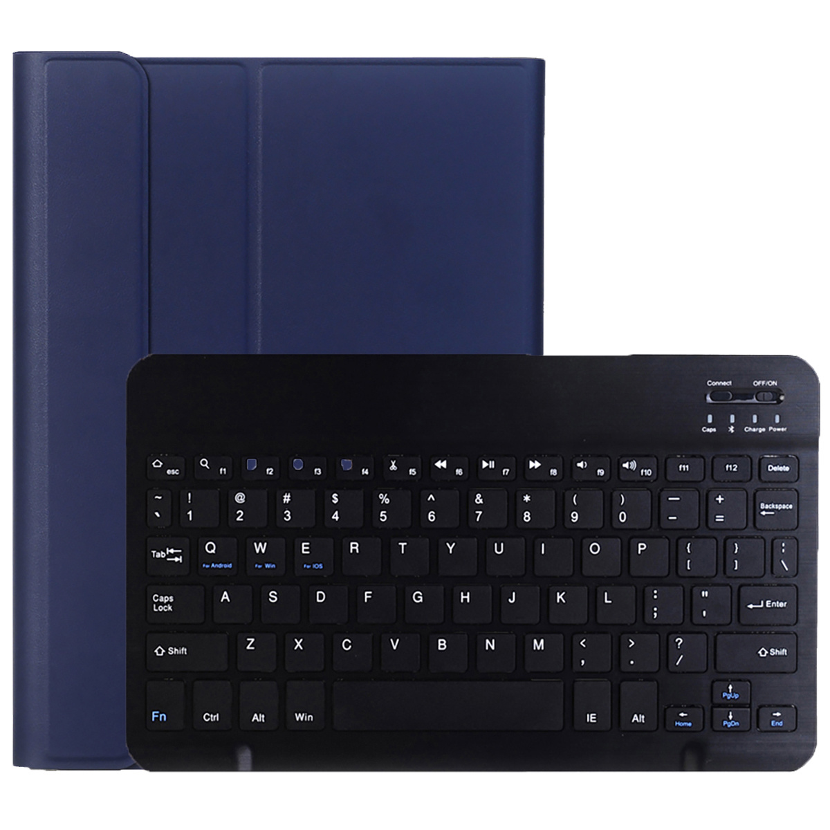 Nomfy Hoes Geschikt voor Samsung Galaxy Tab A7 Hoes Toetsenbord Hoes Case Book Cover Hoesje Met Screenprotector - Hoesje Geschikt voor Samsung Tab A7 Keyboard Hoes - Donkerblauw