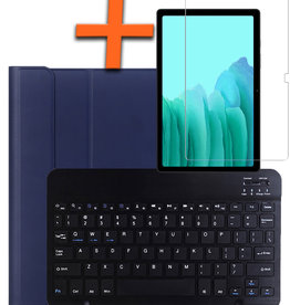 Nomfy Nomfy Samsung Galaxy Tab A7 Toetsenbordhoes Met Screenprotector - Donkerblauw