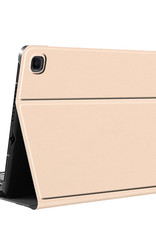 Nomfy Hoes Geschikt voor Samsung Galaxy Tab A7 Hoes Toetsenbord Hoes Case Book Cover Hoesje Met Screenprotector - Hoesje Geschikt voor Samsung Tab A7 Keyboard Hoes - Goud