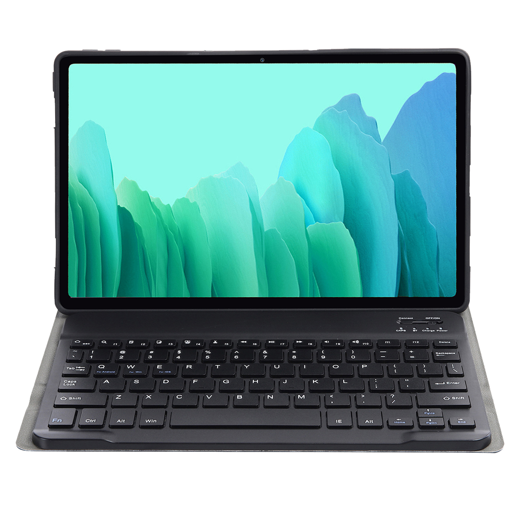 Nomfy Hoes Geschikt voor Samsung Galaxy Tab A7 Hoes Toetsenbord Hoes Case Book Cover Hoesje Met Screenprotector - Hoesje Geschikt voor Samsung Tab A7 Keyboard Hoes - Rosé goud