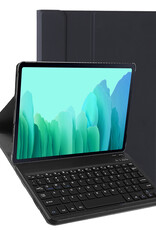Nomfy Hoes Geschikt voor Samsung Galaxy Tab A7 Hoes Toetsenbord Hoes Case Book Cover Hoesje Met Screenprotector - Hoesje Geschikt voor Samsung Tab A7 Keyboard Hoes - Zwart