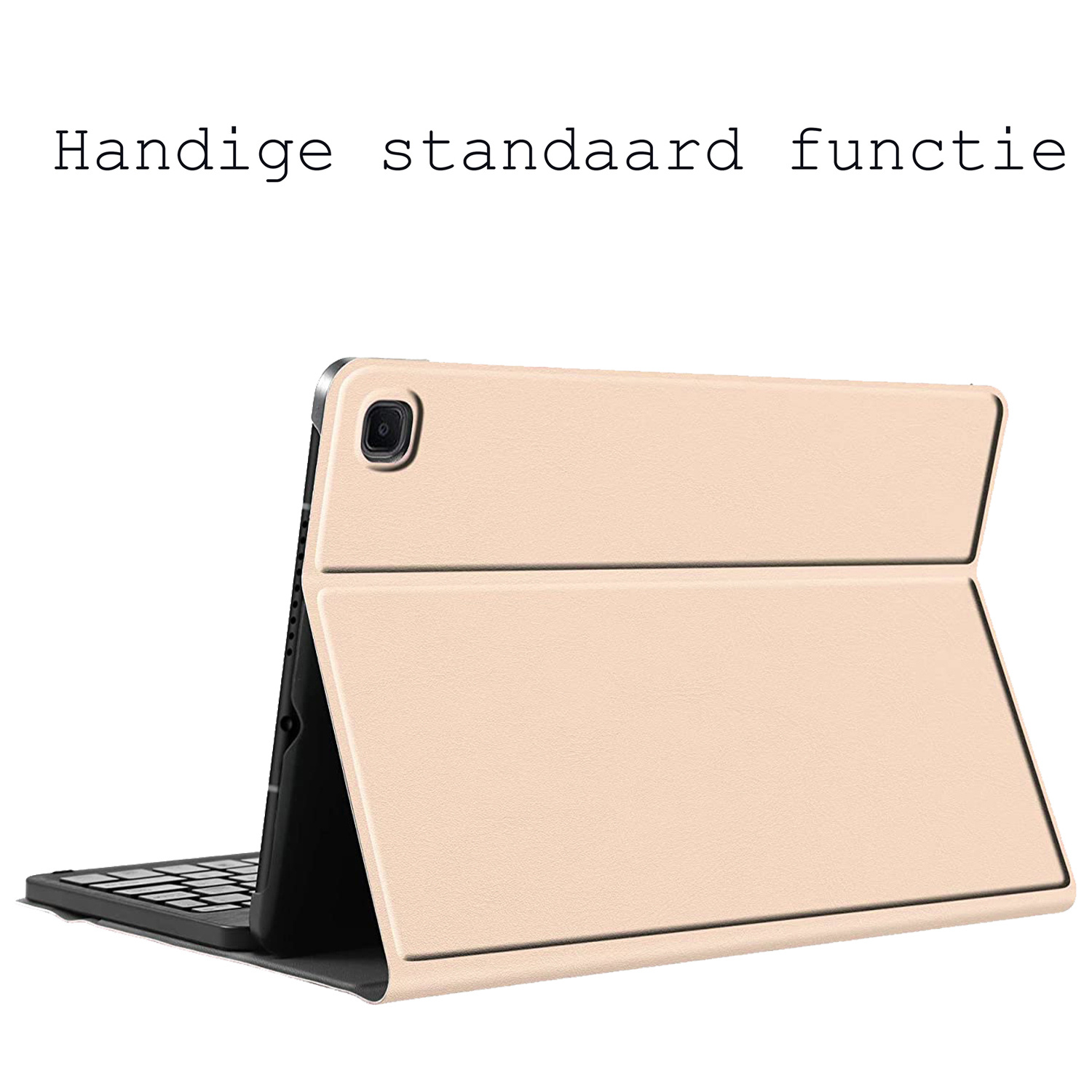 BASEY. Hoesje Geschikt voor Samsung Galaxy Tab S6 Lite Toetsenbord Hoes Book Case - Hoes Geschikt voor Samsung Tab S6 Lite Toetsenbord Hoesje Keyboard Cover - Goud