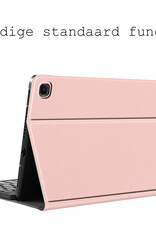 BASEY. Hoesje Geschikt voor Samsung Galaxy Tab S6 Lite Toetsenbord Hoes Book Case - Hoes Geschikt voor Samsung Tab S6 Lite Toetsenbord Hoesje Keyboard Cover - Rosé goud