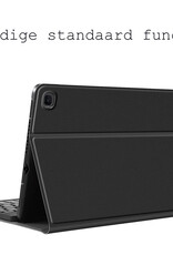 BASEY. Hoesje Geschikt voor Samsung Galaxy Tab S6 Lite Toetsenbord Hoes Book Case - Hoes Geschikt voor Samsung Tab S6 Lite Toetsenbord Hoesje Keyboard Cover - Zwart