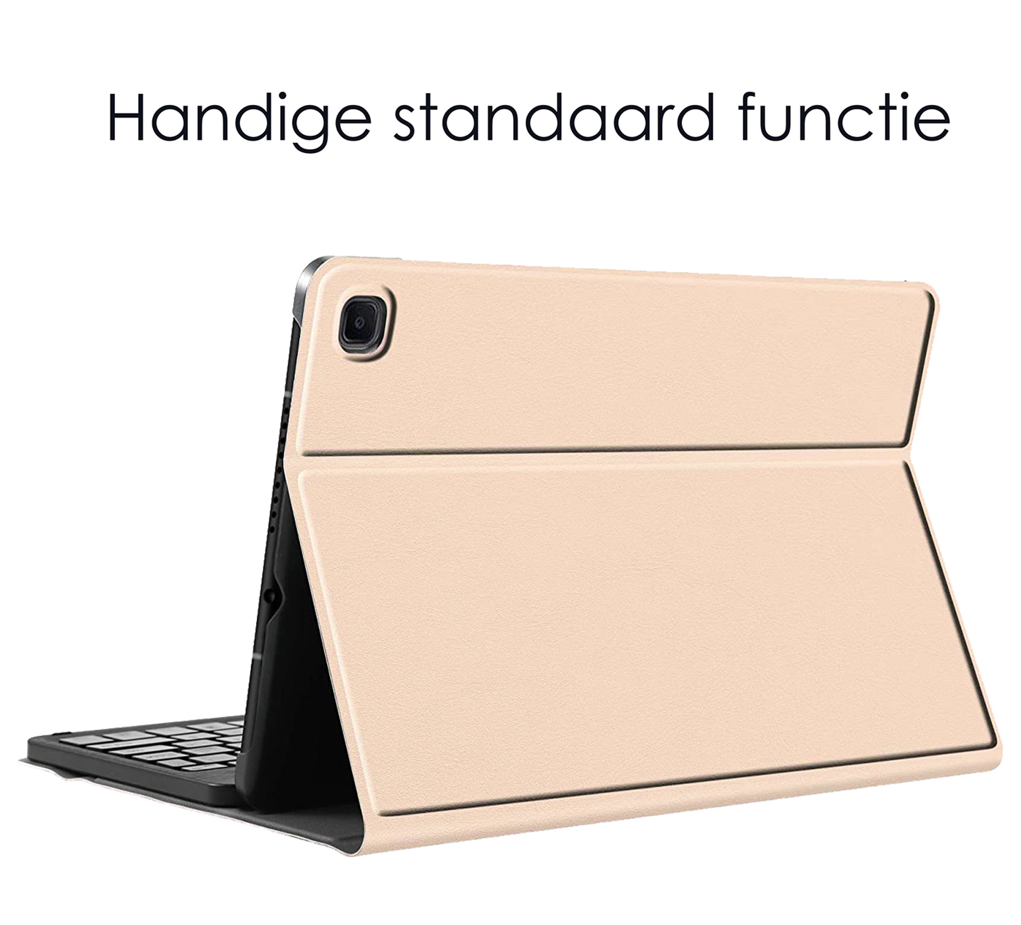 NoXx Hoesje Geschikt voor Samsung Galaxy Tab S6 Lite Hoesje Toetsenbord Hoes - Hoes Geschikt voor Samsung Tab S6 Lite Keyboard Case Book Cover - Goud