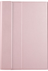 NoXx Hoesje Geschikt voor Samsung Galaxy Tab S6 Lite Hoesje Toetsenbord Hoes - Hoes Geschikt voor Samsung Tab S6 Lite Keyboard Case Book Cover - Rosé goud