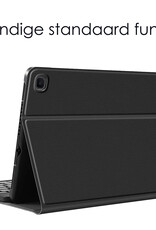 NoXx Hoesje Geschikt voor Samsung Galaxy Tab S6 Lite Hoesje Toetsenbord Hoes - Hoes Geschikt voor Samsung Tab S6 Lite Keyboard Case Book Cover - Zwart