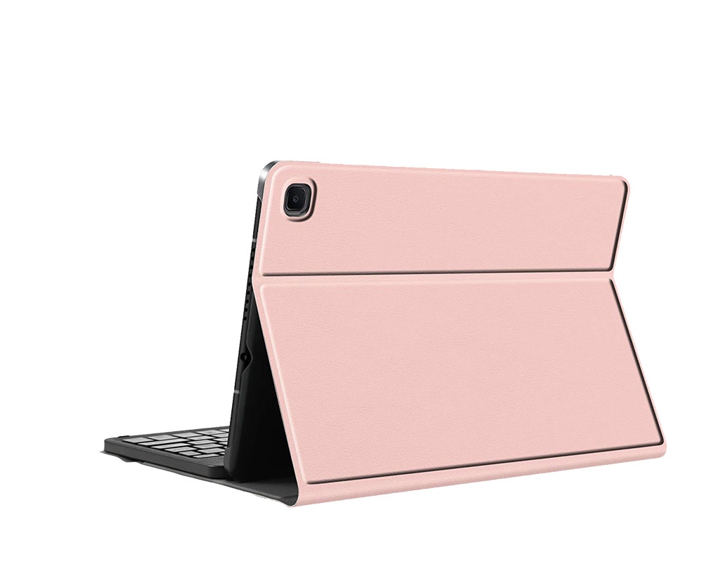 Nomfy Hoes Geschikt voor Samsung Galaxy Tab S6 Lite Hoes Toetsenbord Hoes Case Book Cover Hoesje - Hoesje Geschikt voor Samsung Tab S6 Lite Keyboard Hoes - Rosé goud
