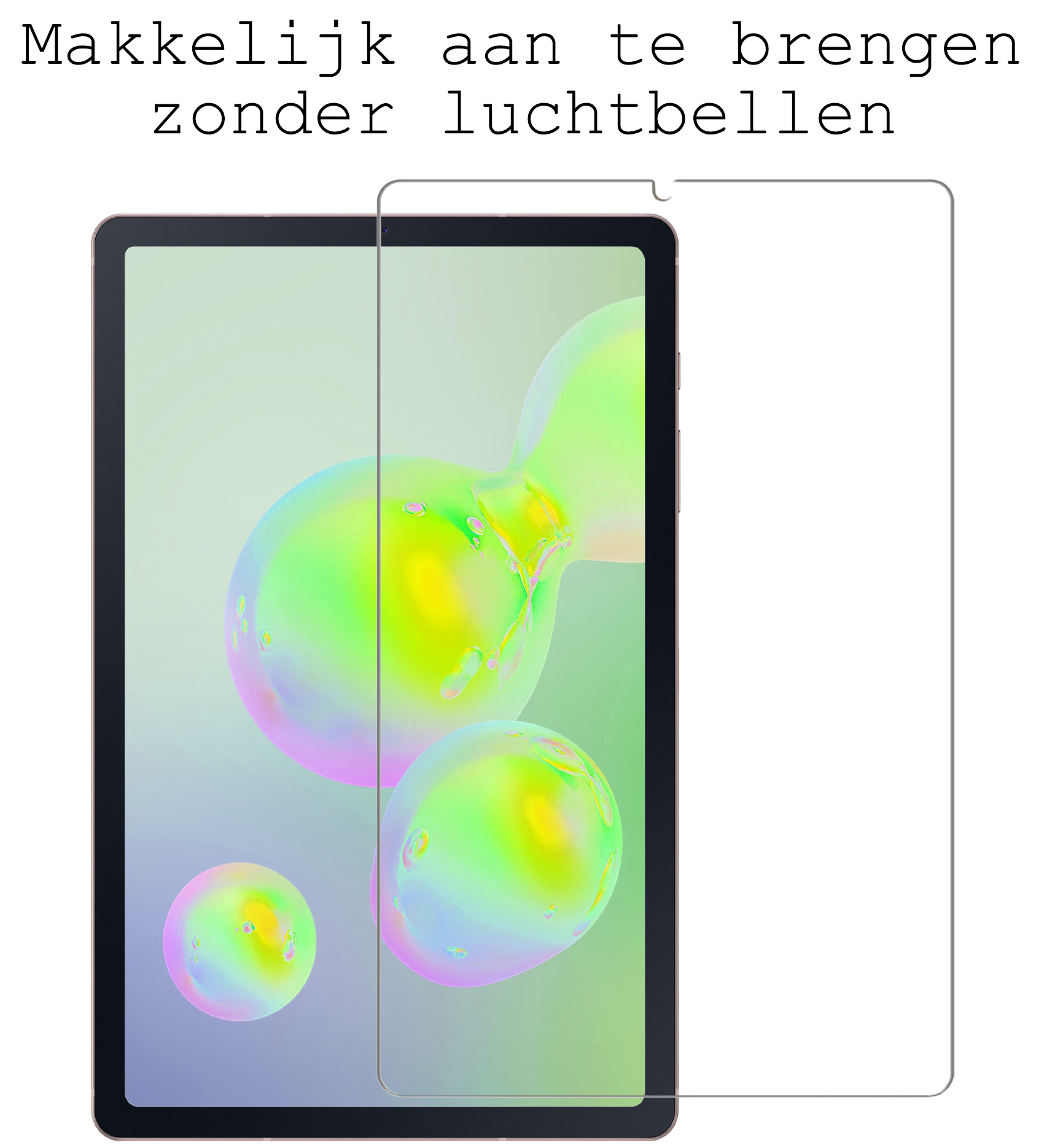 BASEY. Hoesje Geschikt voor Samsung Galaxy Tab S6 Lite Toetsenbord Hoes Book Case Met Screenprotector - Hoes Geschikt voor Samsung Tab S6 Lite Toetsenbord Hoesje Keyboard Cover - Goud