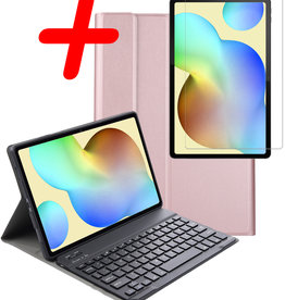 BASEY. BASEY. Samsung Galaxy Tab S6 Lite Toetsenbordhoes Met Screenprotector - Rose Goud