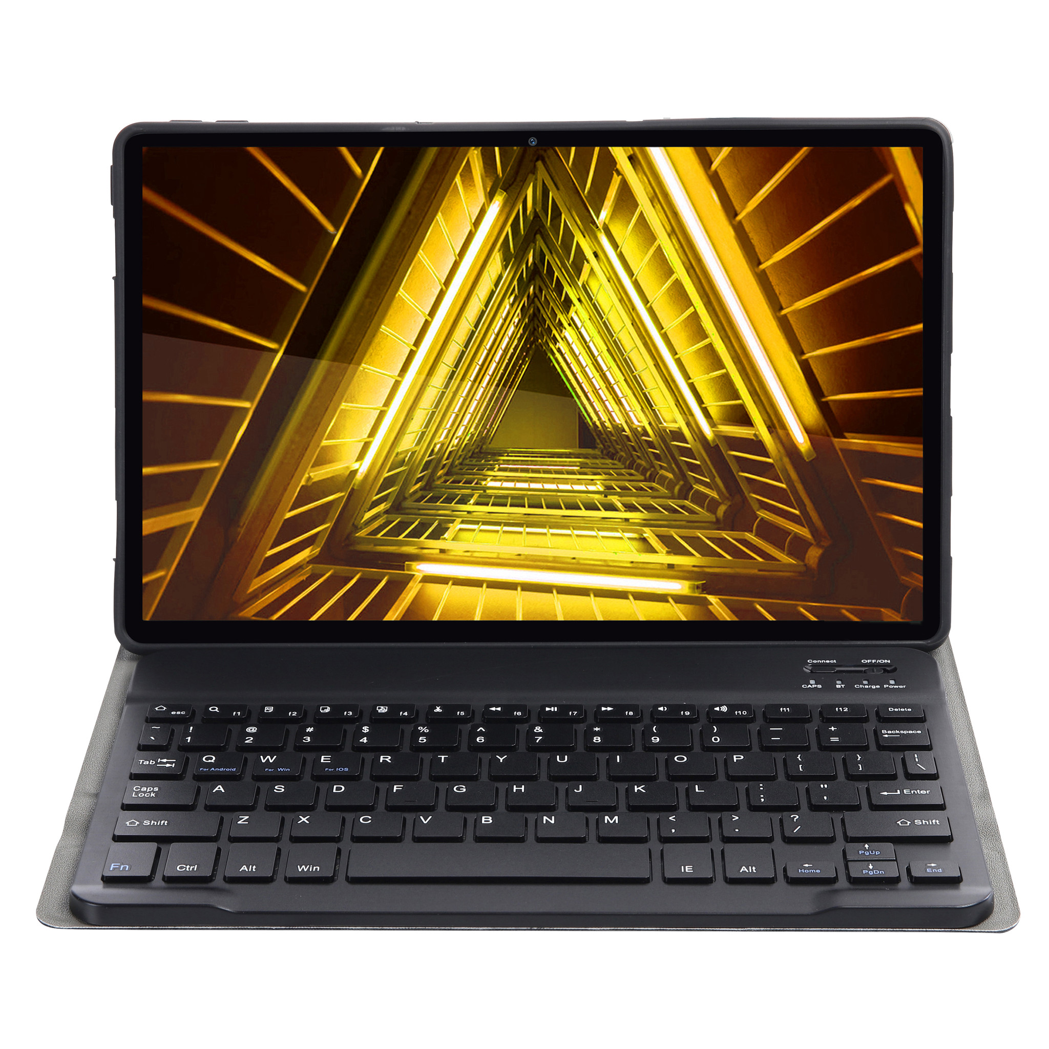 Nomfy Hoes Geschikt voor Lenovo Tab M10 FHD Plus 2nd Gen Hoes Toetsenbord Hoes Case Book Cover Hoesje - Hoesje Geschikt voor Lenovo Tab M10 FHD Plus (2e Gen) Keyboard Hoes - Zwart