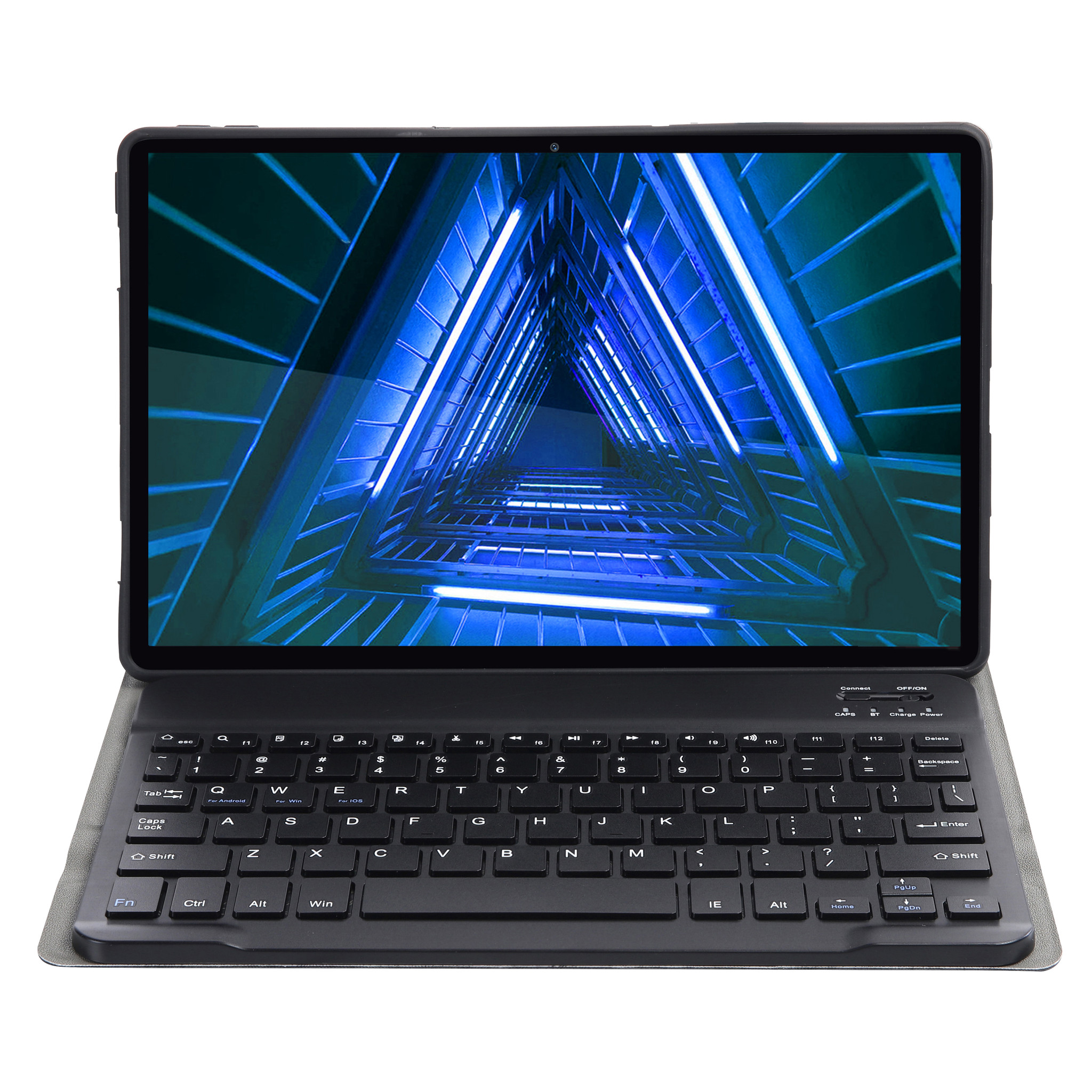 BASEY. Hoesje Geschikt voor Lenovo Tab M10 FHD Plus 2nd Gen Toetsenbord Hoes Book Case Met Screenprotector - Hoes Geschikt voor Lenovo Tab M10 FHD Plus (2e Gen) Toetsenbord Hoesje Keyboard Cover - Zwart