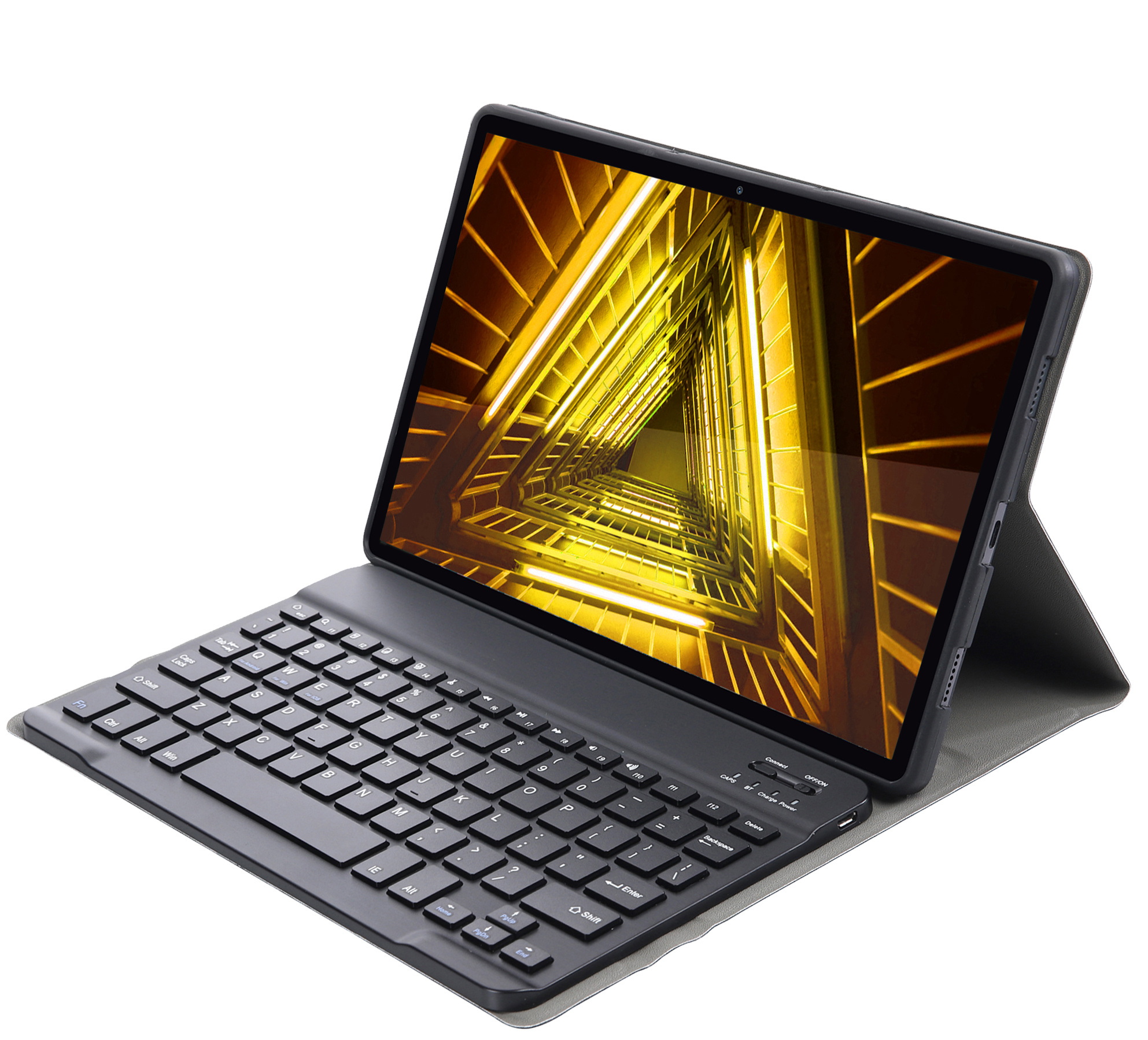 Nomfy Hoes Geschikt voor Lenovo Tab M10 FHD Plus 2nd Gen Hoes Toetsenbord Hoes Case Book Cover Hoesje Met Screenprotector - Hoesje Geschikt voor Lenovo Tab M10 FHD Plus (2e Gen) Keyboard Hoes - Zwart