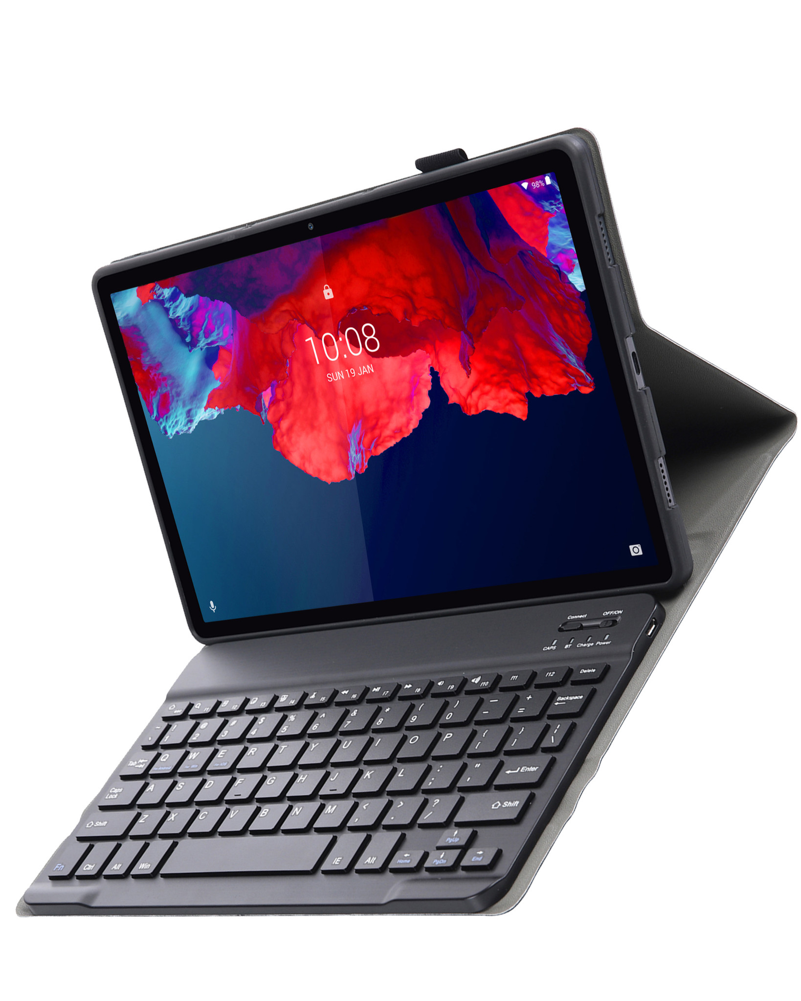 BASEY. Hoesje Geschikt voor Lenovo Tab P11 Toetsenbord Hoes Book Case - Hoes Geschikt voor Lenovo Tab P11 Toetsenbord Hoesje Keyboard Cover - Zwart