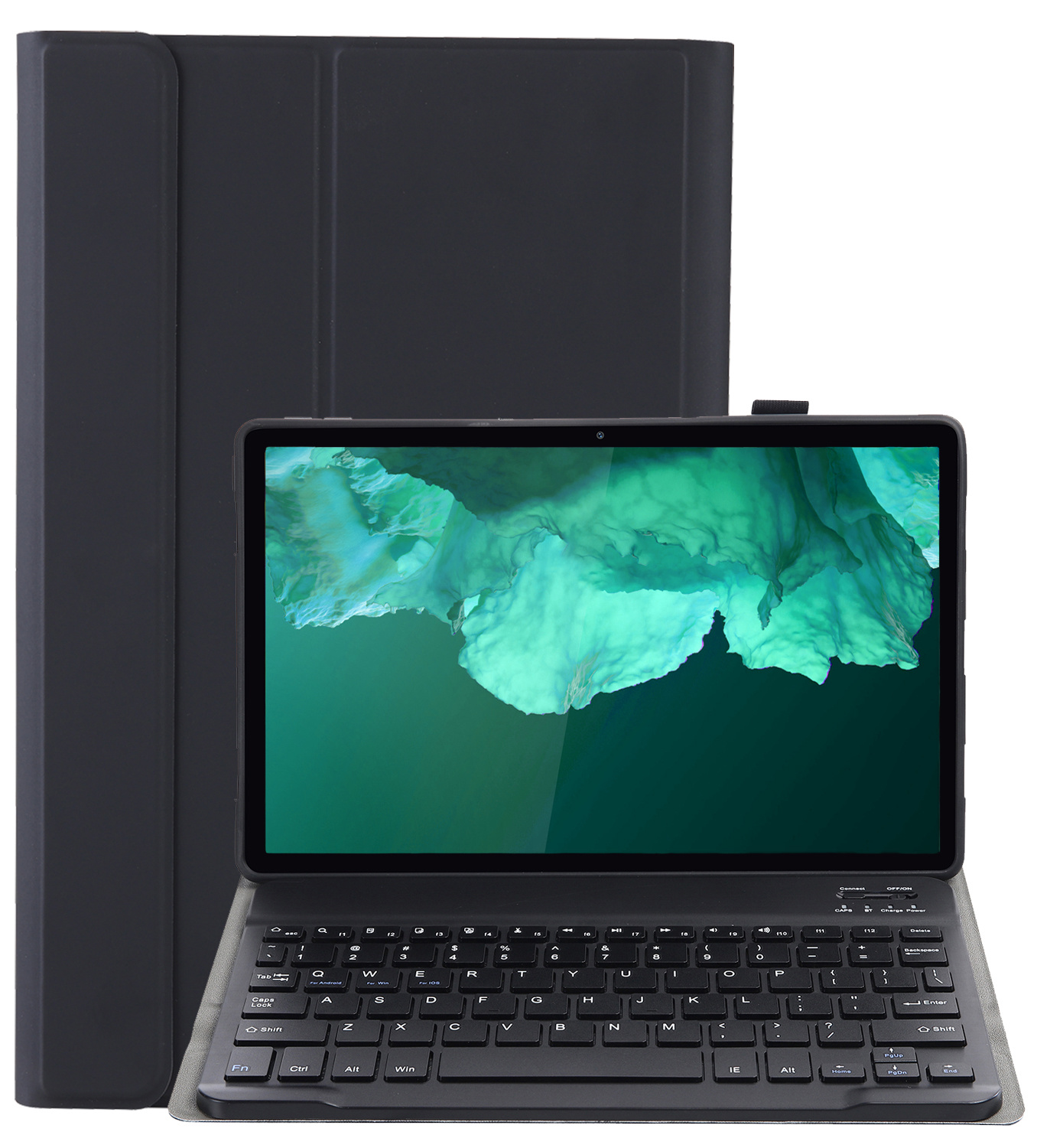 NoXx Hoesje Geschikt voor Lenovo Tab P11 Hoesje Toetsenbord Hoes - Hoes Geschikt voor Lenovo Tab P11 Keyboard Case Book Cover - Zwart