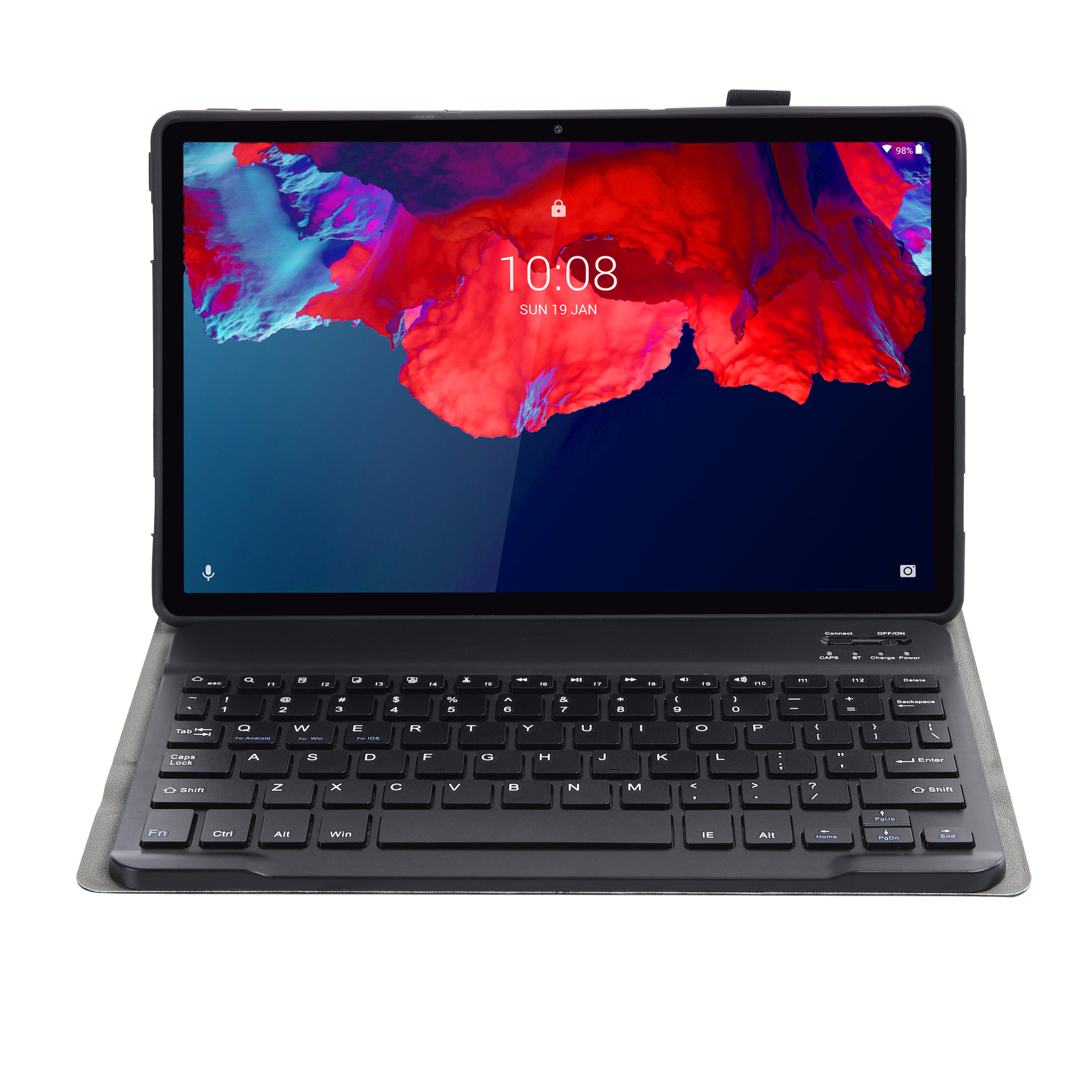 BASEY. Hoesje Geschikt voor Lenovo Tab P11 Toetsenbord Hoes Book Case Met Screenprotector - Hoes Geschikt voor Lenovo Tab P11 Toetsenbord Hoesje Keyboard Cover - Zwart