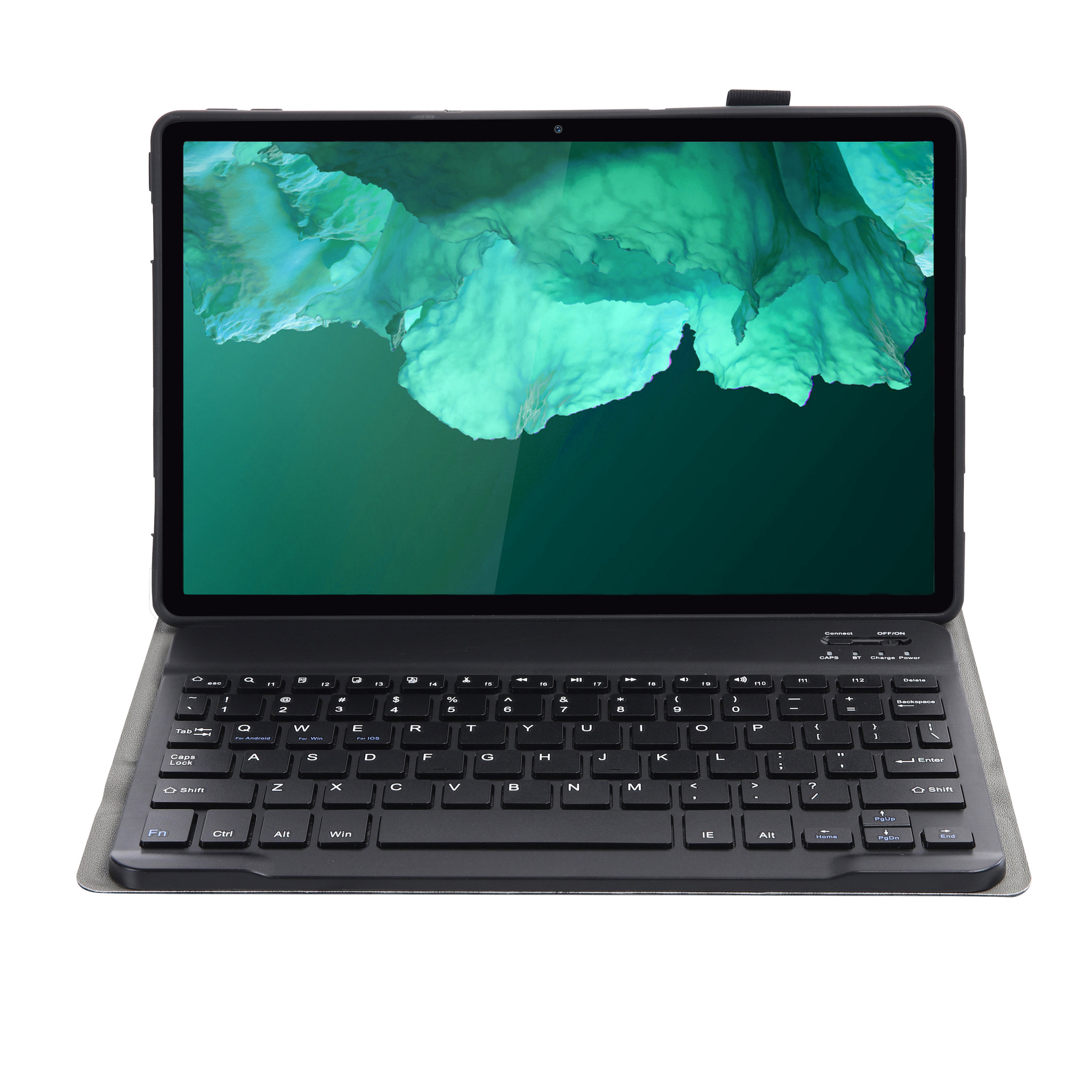 NoXx Hoesje Geschikt voor Lenovo Tab P11 Hoesje Toetsenbord Hoes Met Screenprotector - Hoes Geschikt voor Lenovo Tab P11 Keyboard Case Book Cover - Zwart