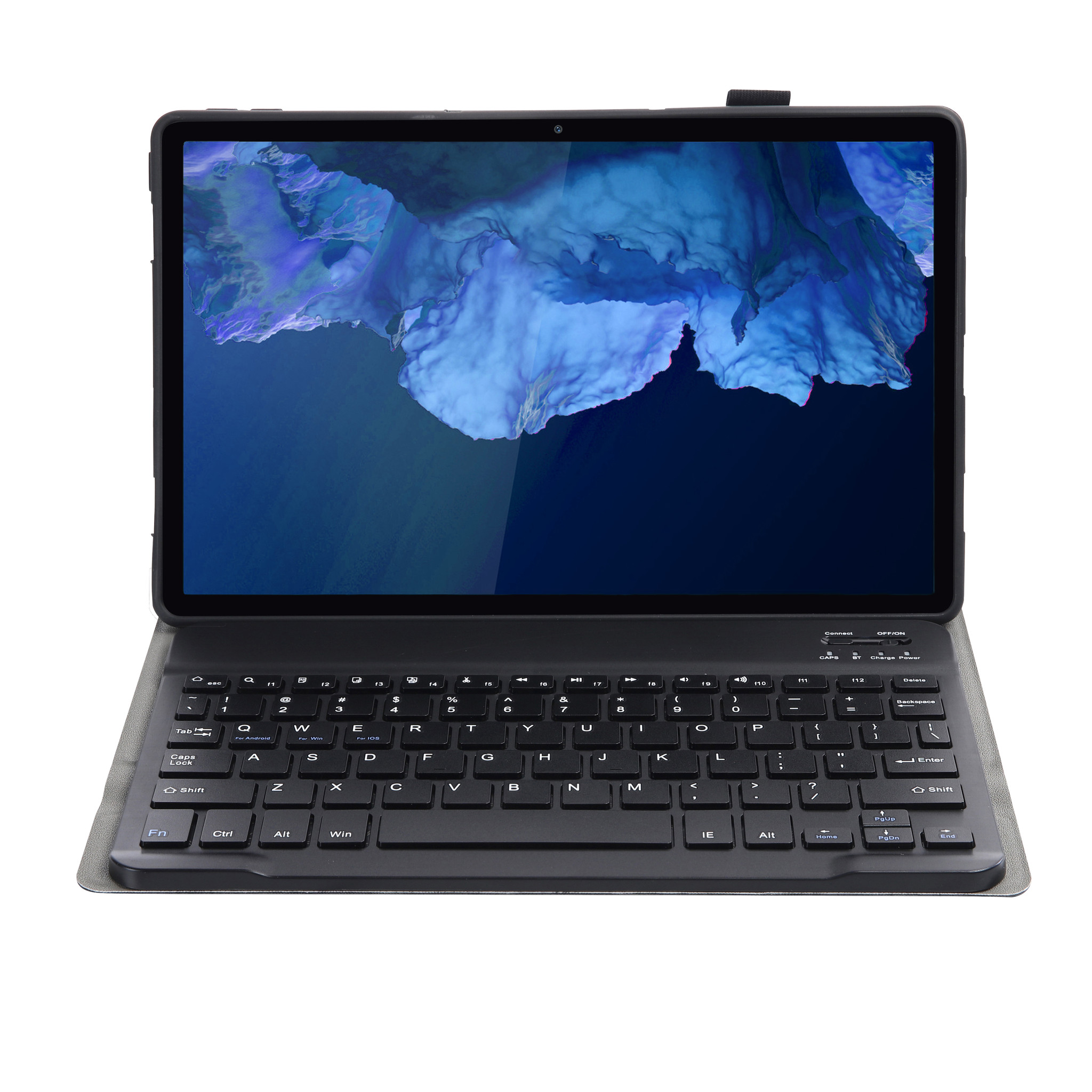 Nomfy Hoes Geschikt voor Lenovo Tab P11 Hoes Toetsenbord Hoes Case Book Cover Hoesje Met Screenprotector - Hoesje Geschikt voor Lenovo Tab P11 Keyboard Hoes - Zwart