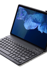 Nomfy Hoes Geschikt voor Lenovo Tab P11 Hoes Toetsenbord Hoes Case Book Cover Hoesje Met Screenprotector - Hoesje Geschikt voor Lenovo Tab P11 Keyboard Hoes - Zwart