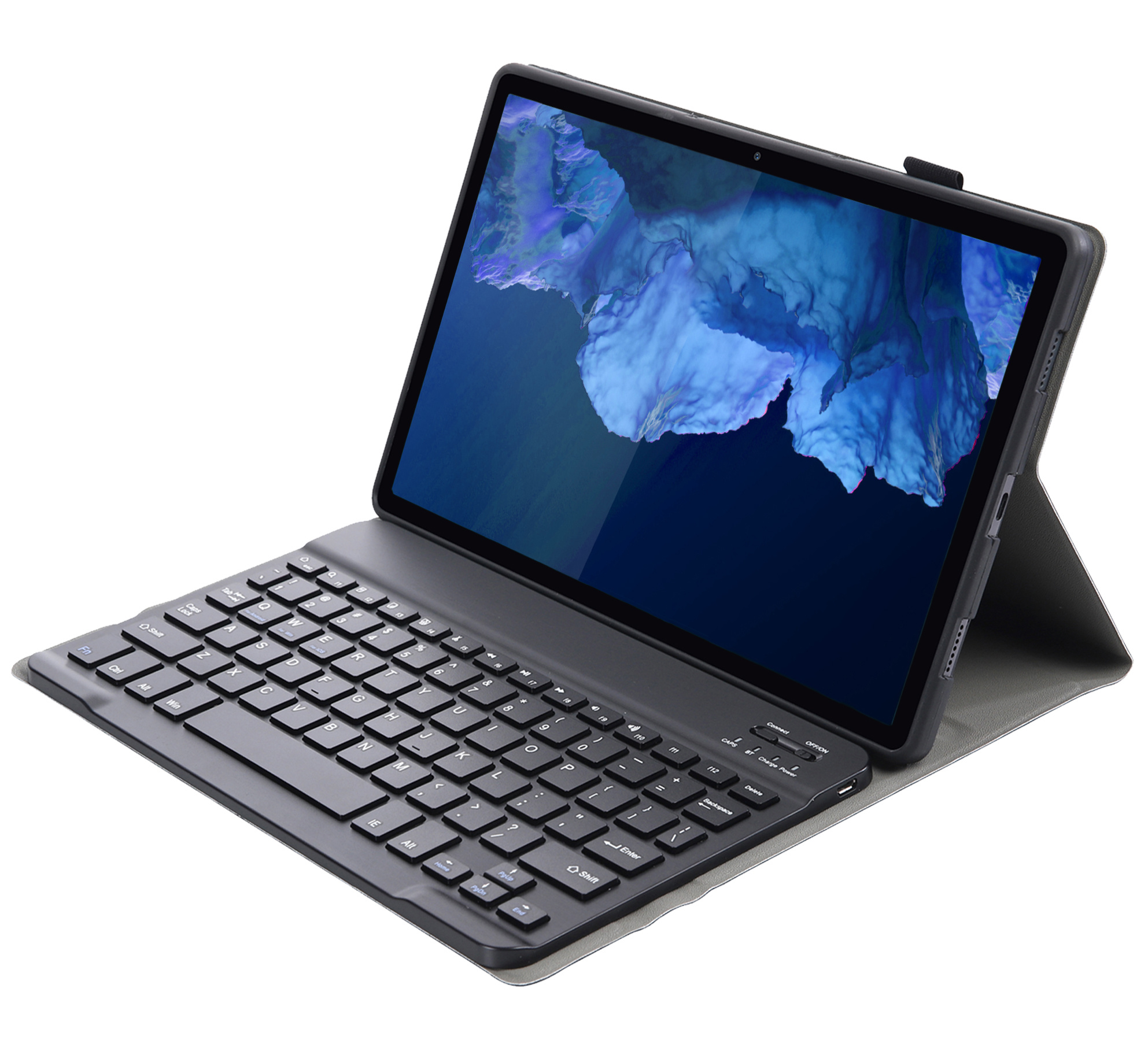 Nomfy Hoes Geschikt voor Lenovo Tab P11 Hoes Toetsenbord Hoes Case Book Cover Hoesje Met Screenprotector - Hoesje Geschikt voor Lenovo Tab P11 Keyboard Hoes - Zwart