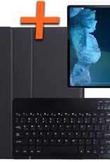 Nomfy Hoes Geschikt voor Lenovo Tab P11 Hoes Toetsenbord Hoes Case Book Cover Hoesje Met Screenprotector - Hoesje Geschikt voor Lenovo Tab P11 Keyboard Hoes - Zwart