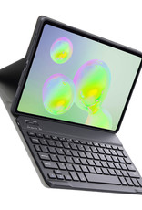 BASEY. Hoesje Geschikt voor Samsung Galaxy Tab S6 Lite Toetsenbord Hoes Book Case - Hoes Geschikt voor Samsung Tab S6 Lite Toetsenbord Hoesje Keyboard Cover - Goud