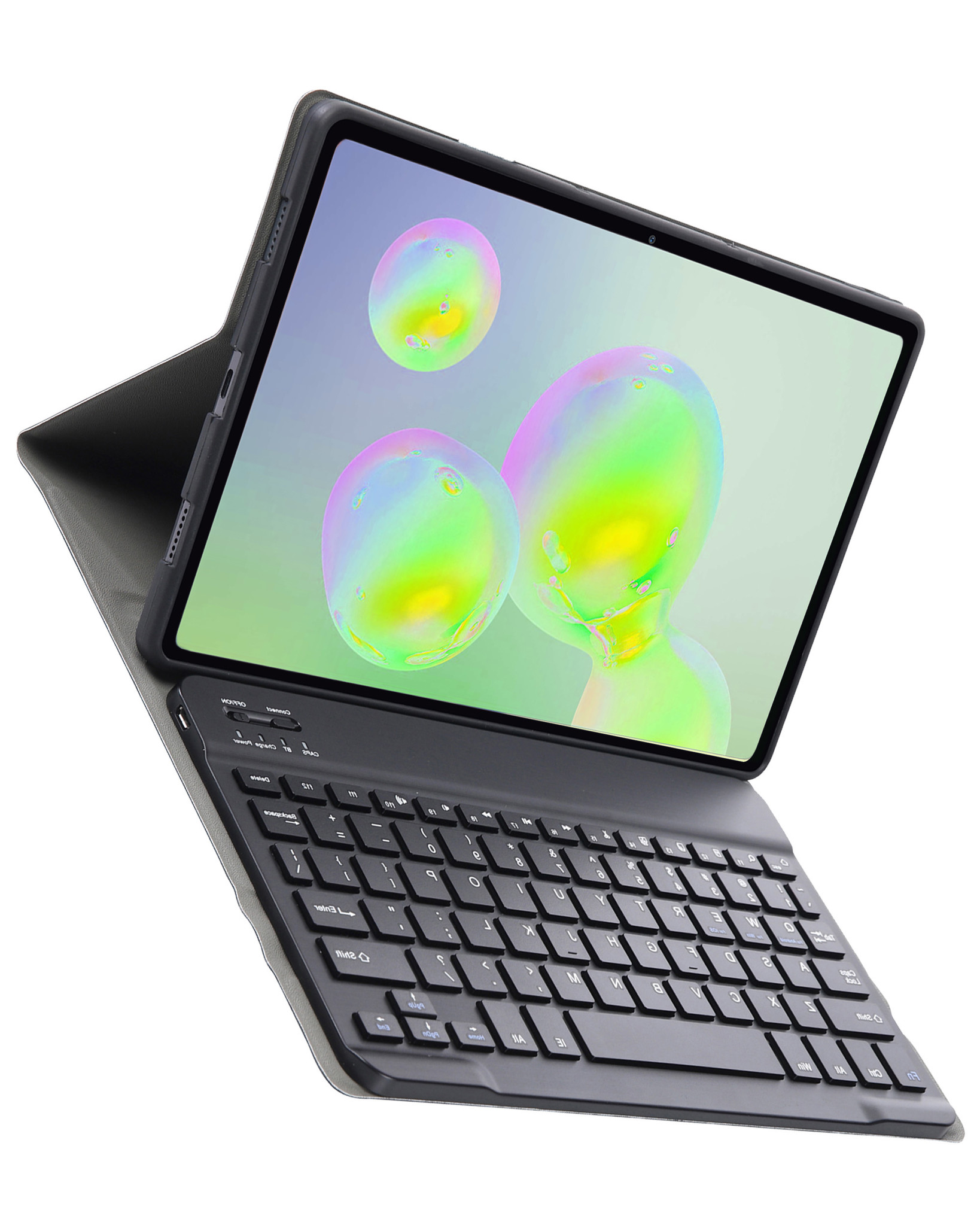 BASEY. Hoesje Geschikt voor Samsung Galaxy Tab S6 Lite Toetsenbord Hoes Book Case - Hoes Geschikt voor Samsung Tab S6 Lite Toetsenbord Hoesje Keyboard Cover - Goud