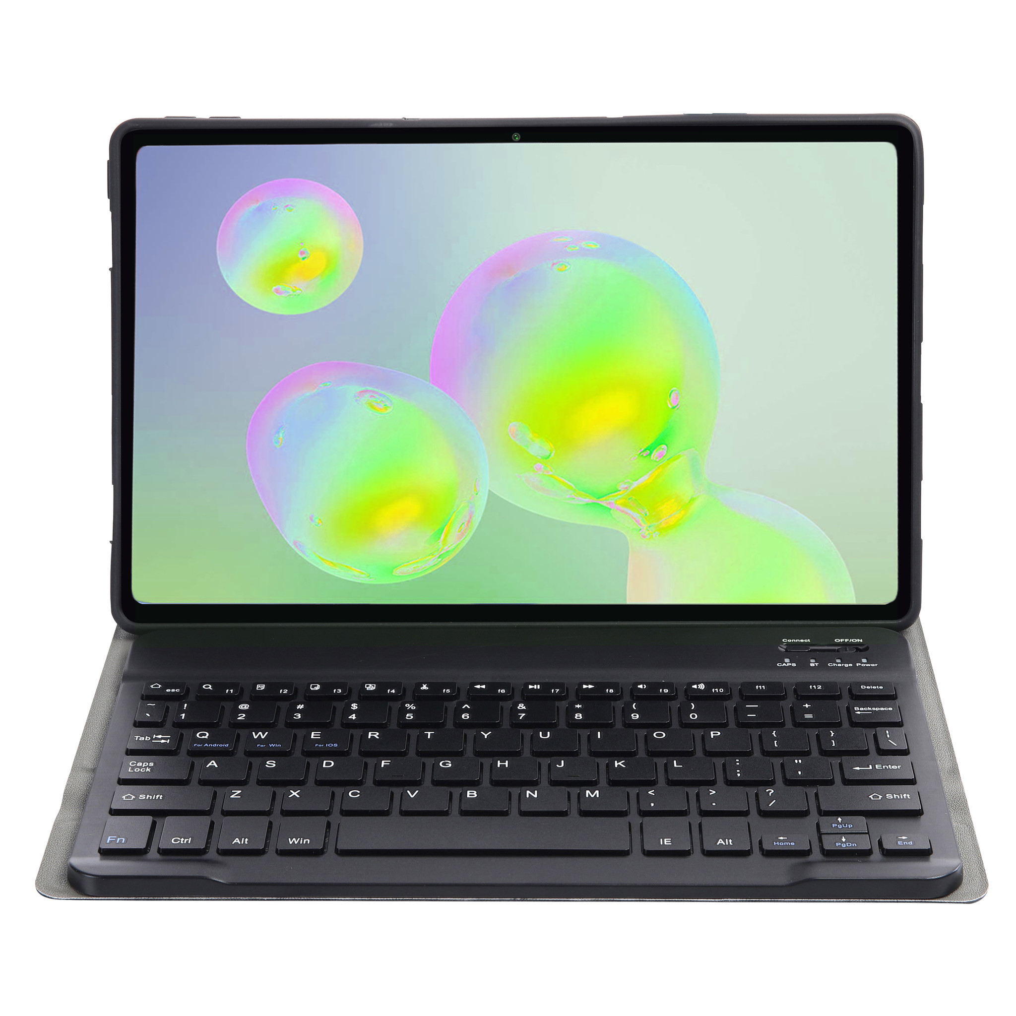 BASEY. Hoesje Geschikt voor Samsung Galaxy Tab S6 Lite Toetsenbord Hoes Book Case - Hoes Geschikt voor Samsung Tab S6 Lite Toetsenbord Hoesje Keyboard Cover - Goud