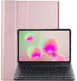 NoXx NoXx Samsung Galaxy Tab S6 Lite Toetsenbordhoes - Rose Goud