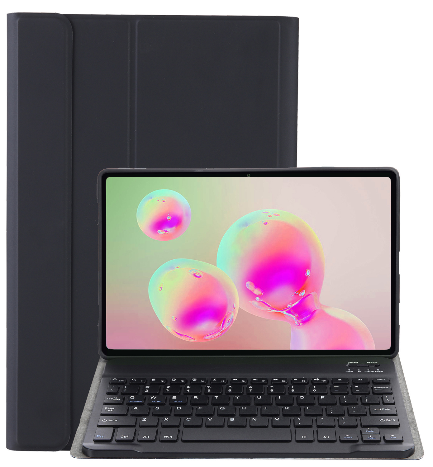 NoXx Hoesje Geschikt voor Samsung Galaxy Tab S6 Lite Hoesje Toetsenbord Hoes - Hoes Geschikt voor Samsung Tab S6 Lite Keyboard Case Book Cover - Zwart