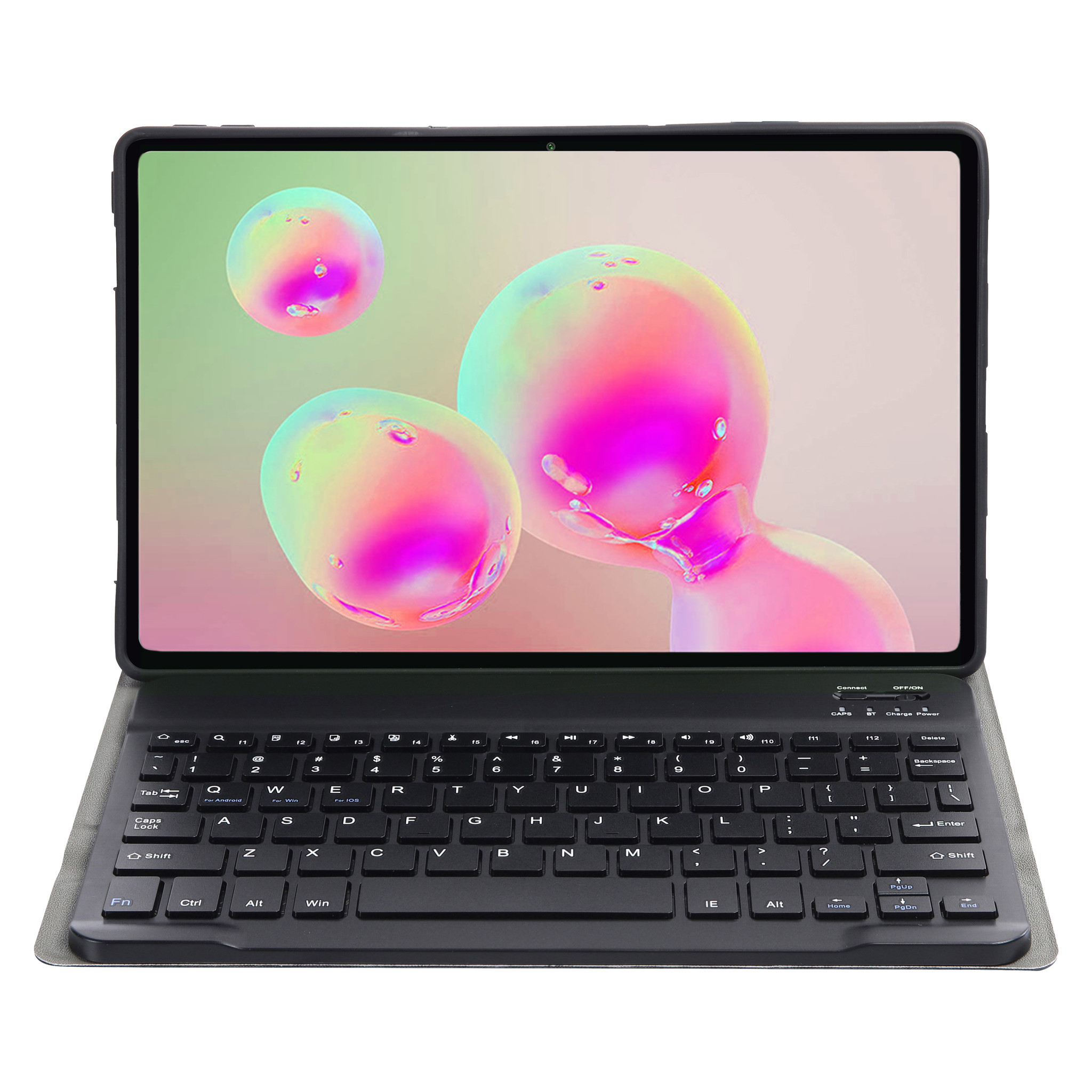 NoXx Hoesje Geschikt voor Samsung Galaxy Tab S6 Lite Hoesje Toetsenbord Hoes - Hoes Geschikt voor Samsung Tab S6 Lite Keyboard Case Book Cover - Zwart