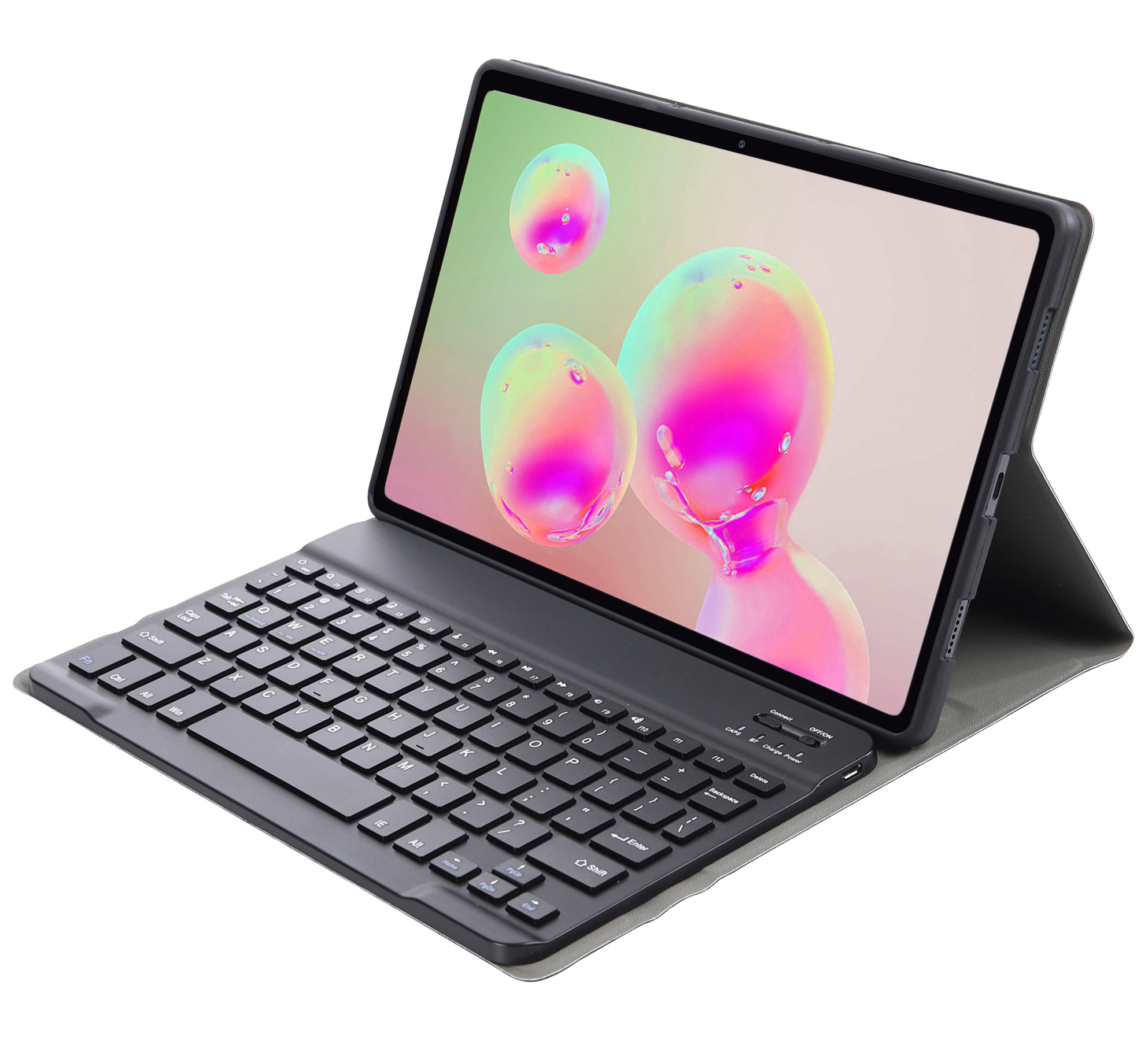 NoXx Hoesje Geschikt voor Samsung Galaxy Tab S6 Lite Hoesje Toetsenbord Hoes - Hoes Geschikt voor Samsung Tab S6 Lite Keyboard Case Book Cover - Zwart