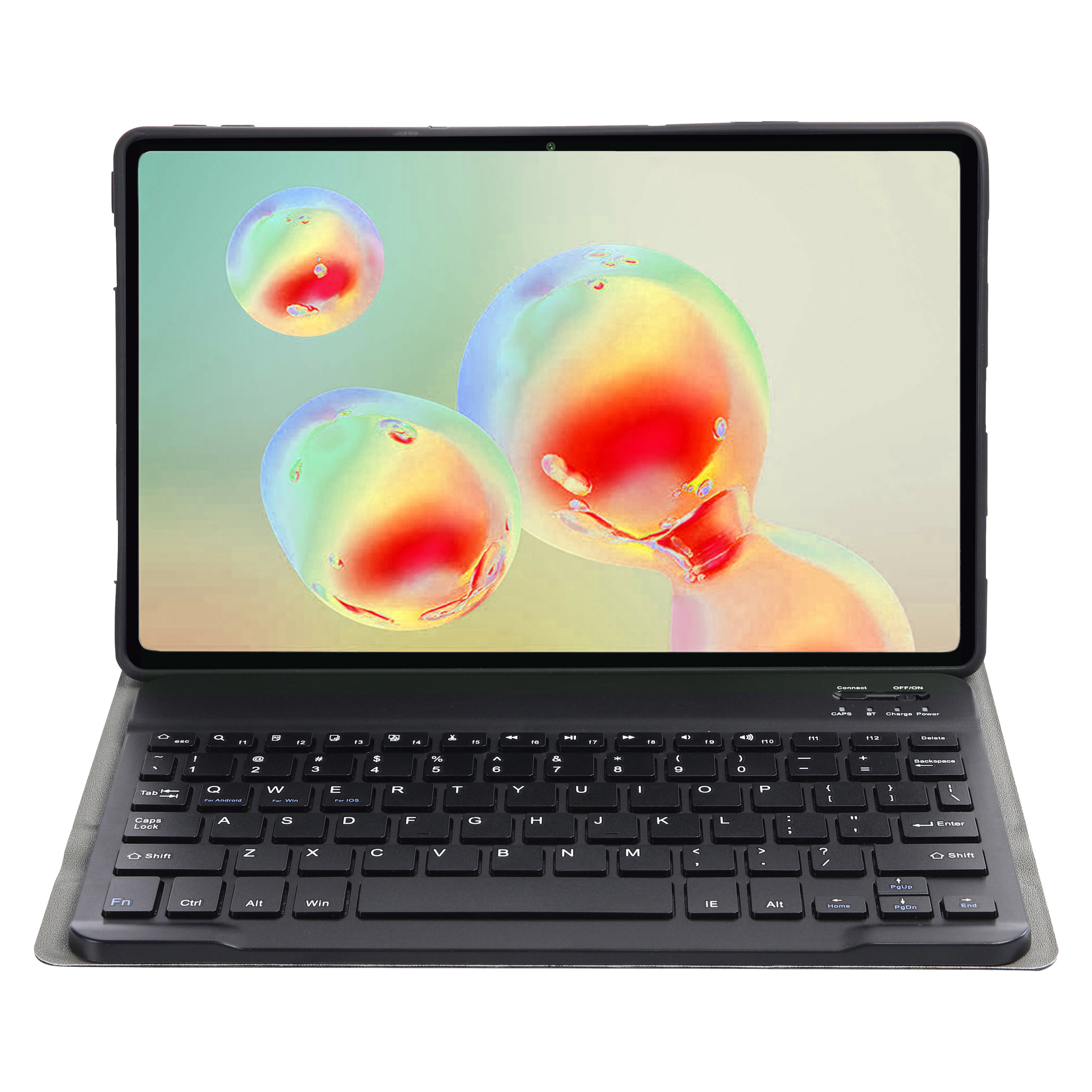 Nomfy Hoes Geschikt voor Samsung Galaxy Tab S6 Lite Hoes Toetsenbord Hoes Case Book Cover Hoesje - Hoesje Geschikt voor Samsung Tab S6 Lite Keyboard Hoes - Goud