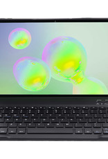 BASEY. Hoesje Geschikt voor Samsung Galaxy Tab S6 Lite Toetsenbord Hoes Book Case Met Screenprotector - Hoes Geschikt voor Samsung Tab S6 Lite Toetsenbord Hoesje Keyboard Cover - Goud