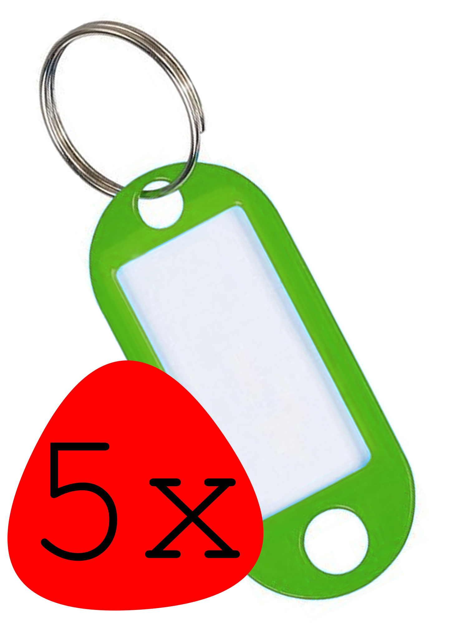 BASEY. Sleutellabels Sleutelhanger Sleutellabel Bagagelabel Naamlabels - Groen - 5x