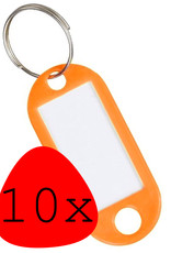 BASEY. Sleutellabels Sleutelhanger Sleutellabel Bagagelabel Naamlabels - Oranje - 10x