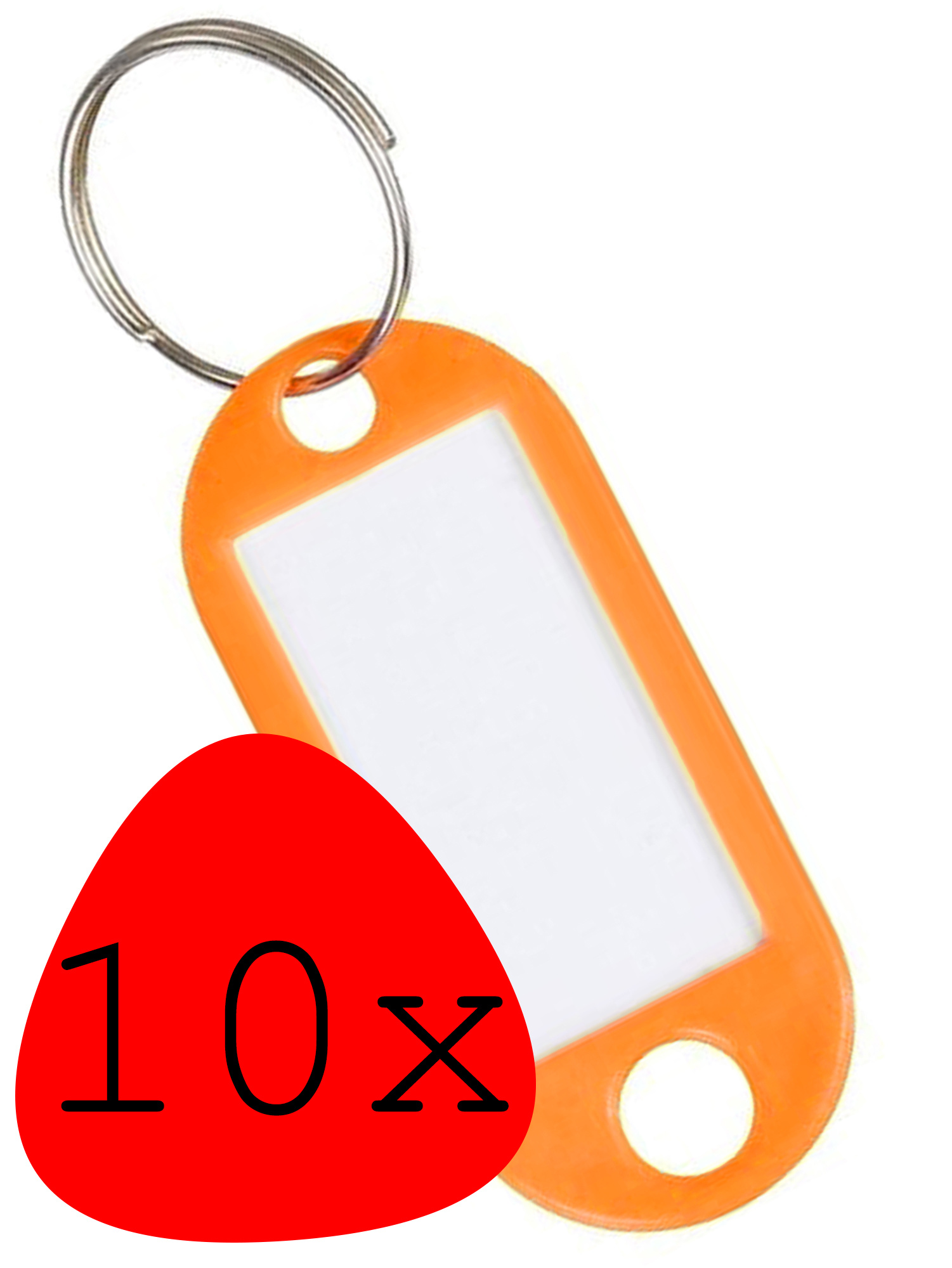 BASEY. Sleutellabels Sleutelhanger Sleutellabel Bagagelabel Naamlabels - Oranje - 10x