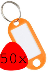 BASEY. Sleutellabels Sleutelhanger Sleutellabel Bagagelabel Naamlabels - Oranje - 50x